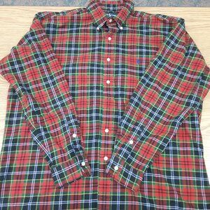 Ralph Lauren Blake Flannel Shirt Men's Large Red Tartan Plaid 100% cotton